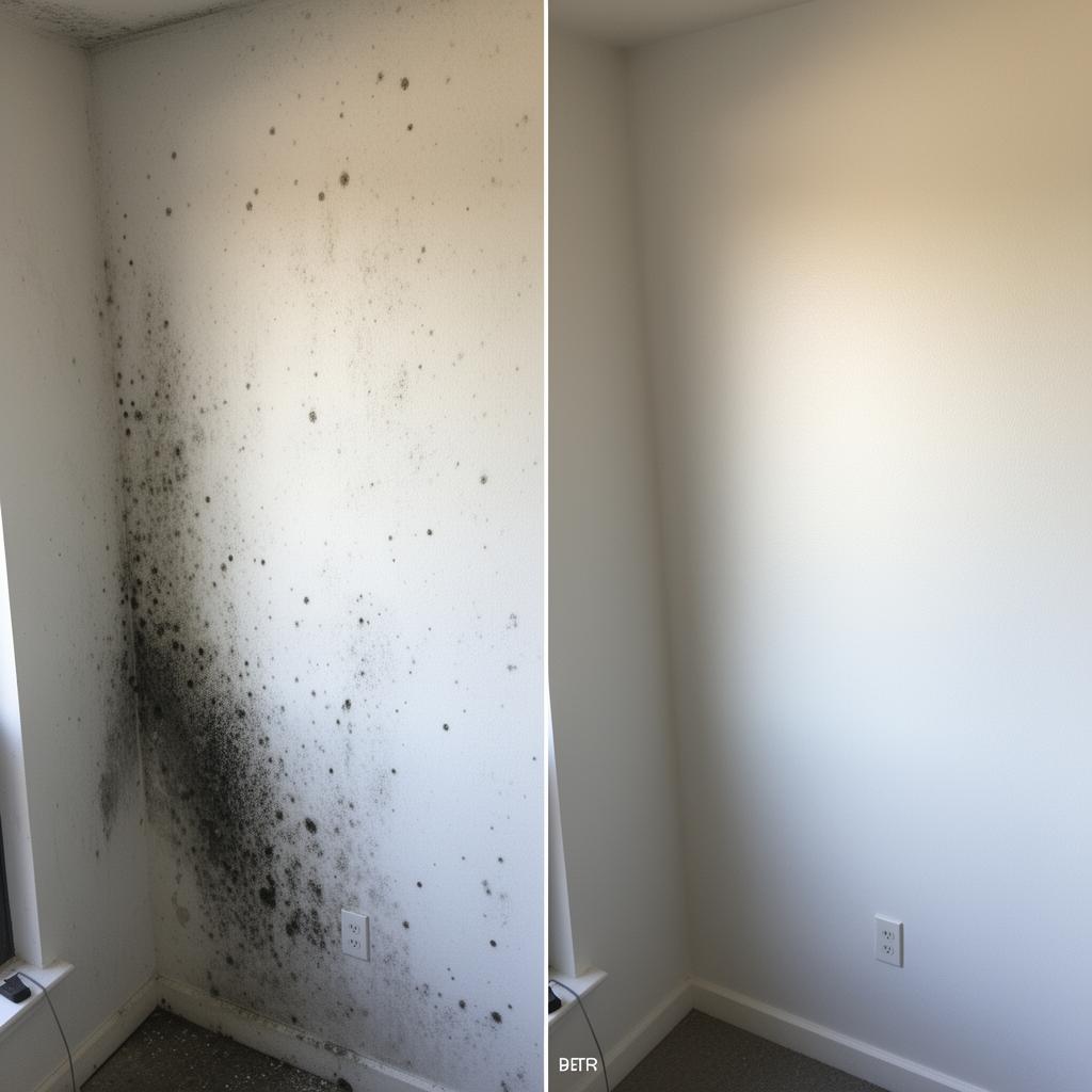 Vorher Nachher Schimmelentfernung Außenwand