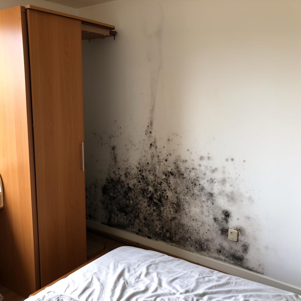 Schimmel hinter Möbeln an Außenwänden