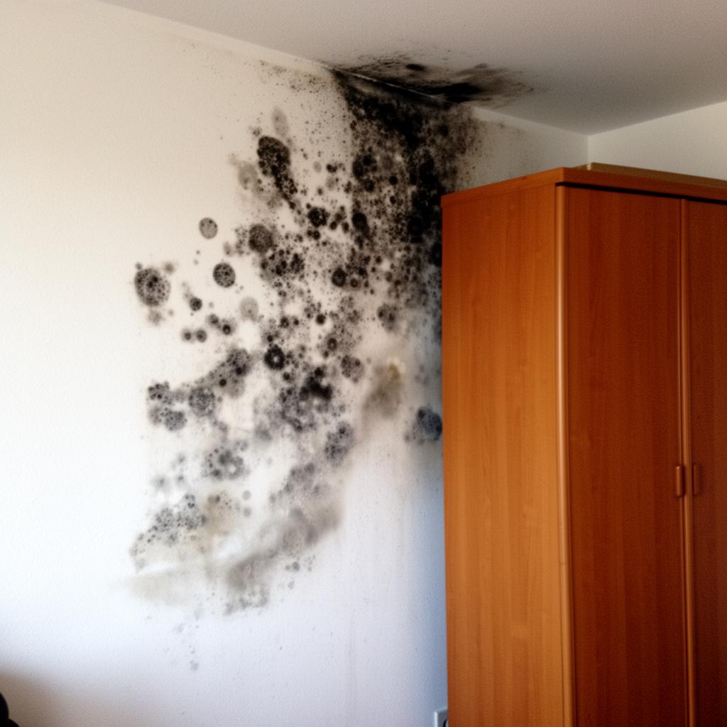 Schimmel hinter Möbeln an der Wand