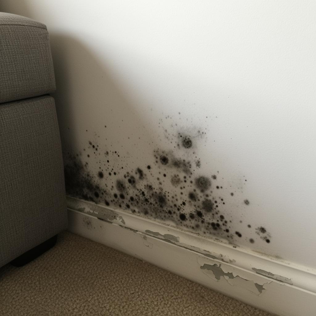 Schimmel hinter Sofa