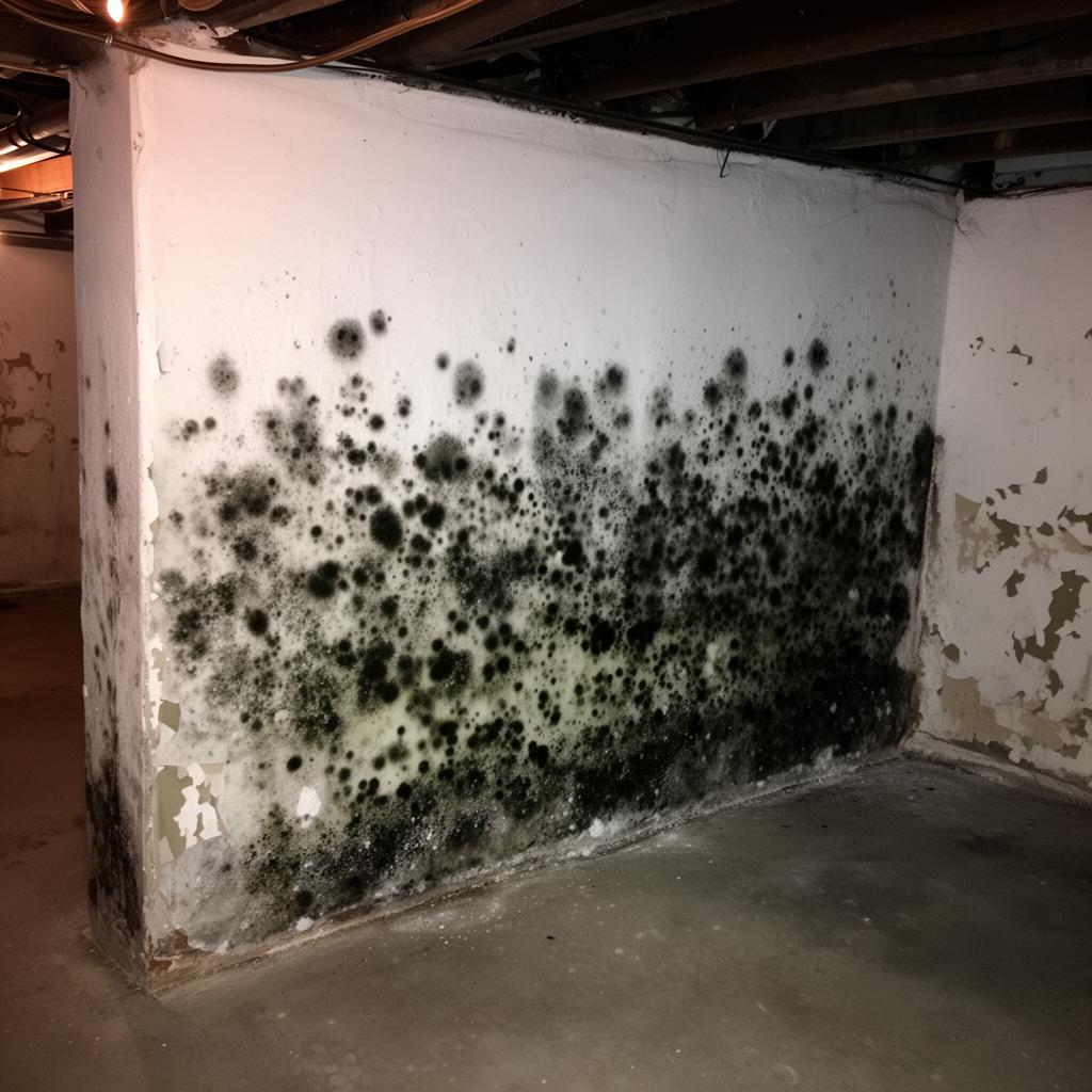 Schimmel an Kellerwänden