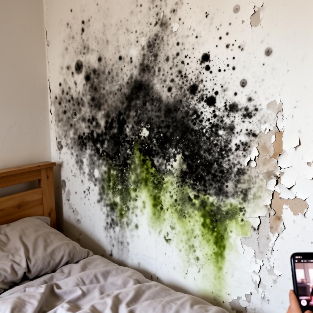 Schwerer Schimmelbefall im Schlafzimmer