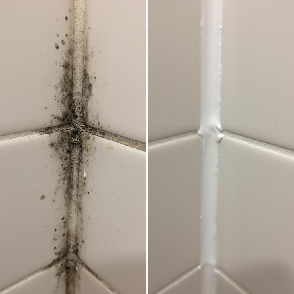 Vorher Nachher Silikonfugen Schimmelentfernung